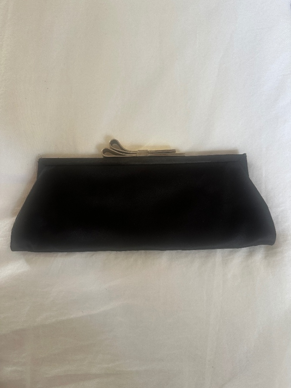 Chloe black silk clutch